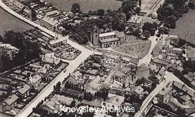 Aerial view of Huyton town centre