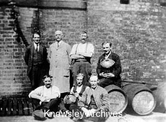 Workers at Barker's Brewery, Huyton