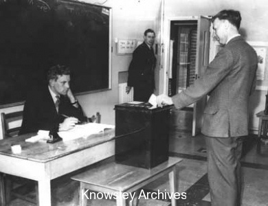 Voting at an election in Kirkby