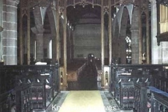 Choir stalls and chancel, Prescot Parish Church