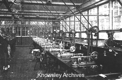 Pinion polishing machines, Lancashire Watch Co., Prescot