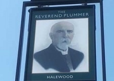 Reverend Plummer pub sign, Halewood