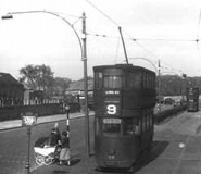 Tram on Liverpool Road, Huyton