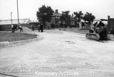 Road construction, The Crescent, Huyton