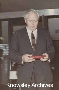 Harold Wilson at Kirkby UDC offices