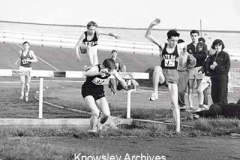 Hurdles track event at Kirkby Sports Stadium
