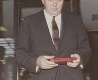 Harold Wilson at Kirkby UDC offices