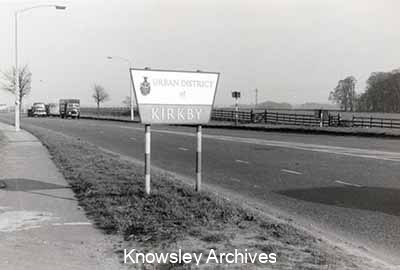 Kirkby Urban District road sign
