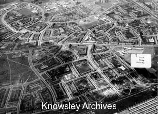 Aerial view around Broad Lane, Kirkby