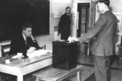 Voting at an election in Kirkby