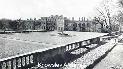 East front and garden, Knowsley Hall