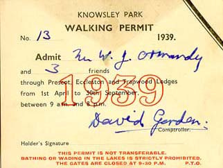 Walking Permit for Knowsley Hall Estate