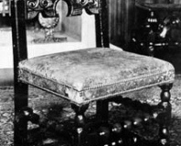 Chair on which James, 7th Earl of Derby knelt