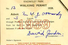 Walking Permit for Knowsley Hall Estate