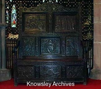 Oak seat, St Mary's Church, Knowsley