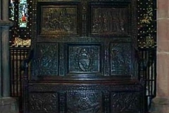 Oak seat, St Mary's Church, Knowsley