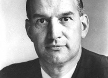 M.J.M. Brown, headmaster, Prescot Grammar School