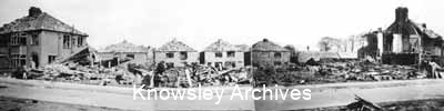 Bomb damage in the Swanside area of  Roby