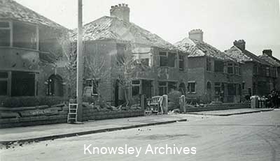Bomb damage, Swanside Road, Roby
