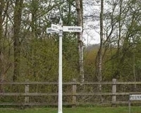 Signpost on Pottery Lane, Whiston